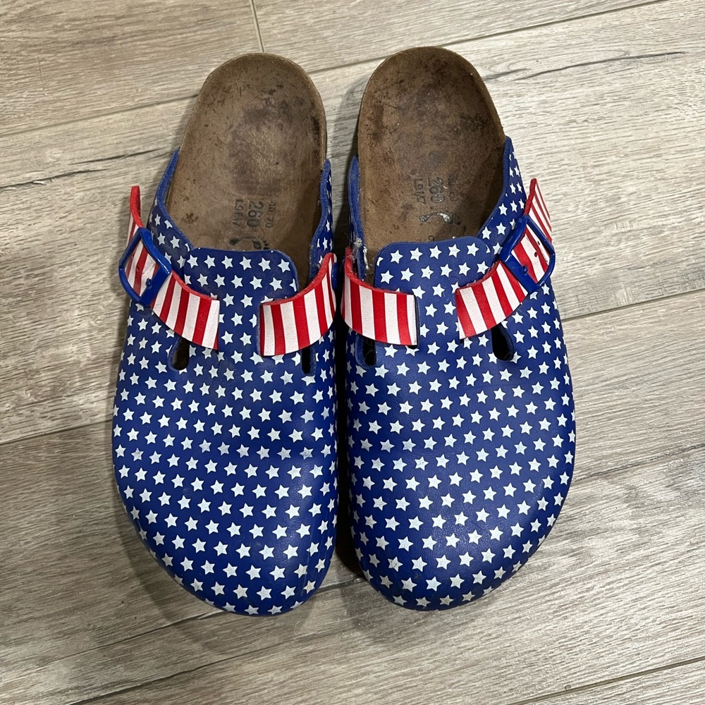 Birkenstocks American Flag Mules